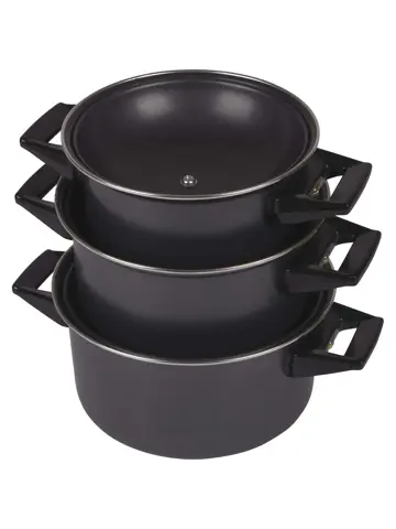 Pannenset Rondo 3-Delig Carbonstaal