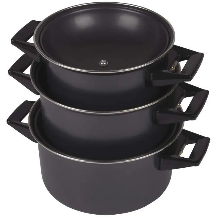 Pannenset Rondo 3-Delig Carbonstaal