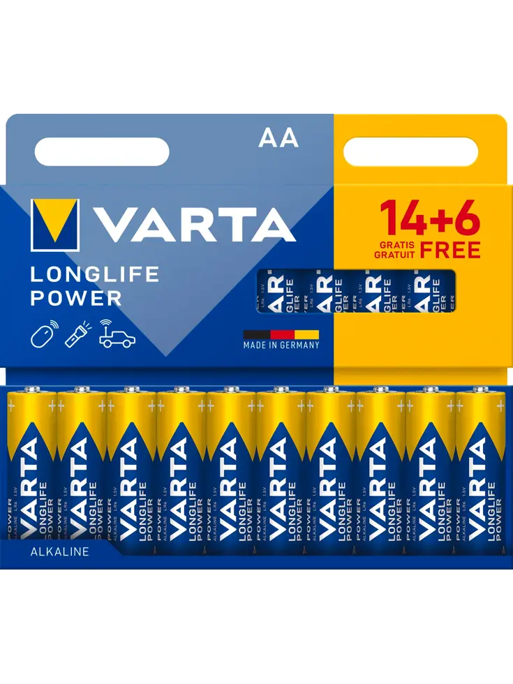 Longlife Power AA Pack 20 (14+6) - Varta 
