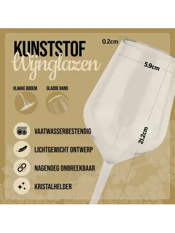 Camping wijnglazen – 4 stuks – onbreekbaar