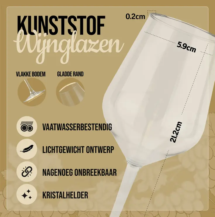 Camping wijnglazen – 2 stuks – onbreekbaar