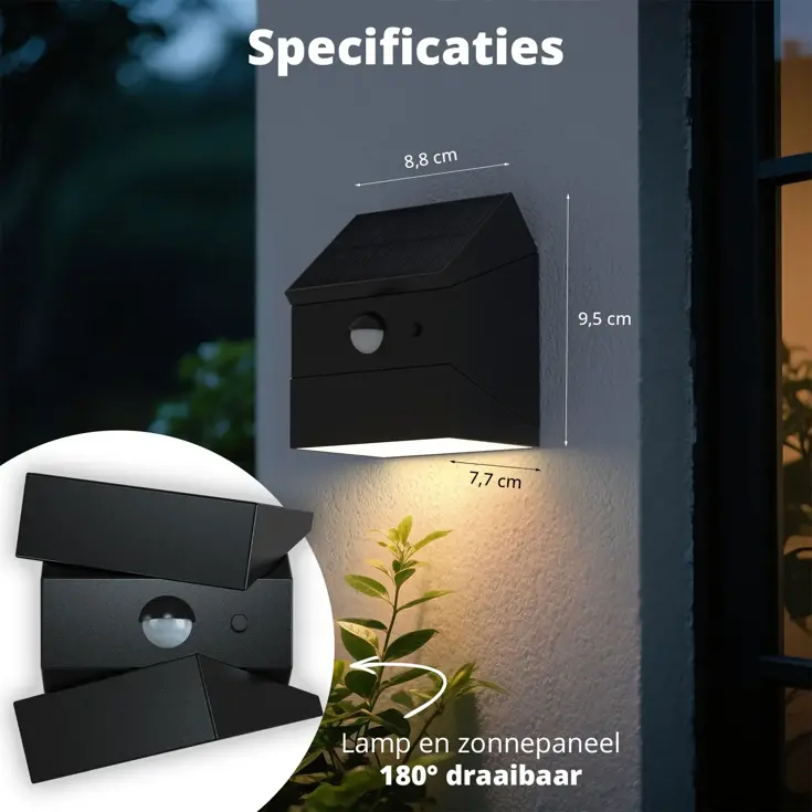 Solar Wandlamp - TwistCube - 2 stuks