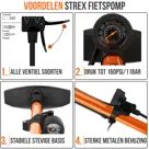 Strex Fietspomp 12 Bar - Drukmeter