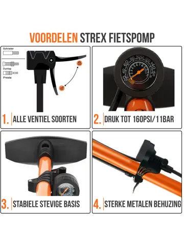 Fietspomp 12 Bar - Drukmeter