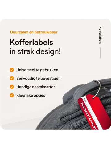 Aluminium kofferlabels – 4 stuks – Rood