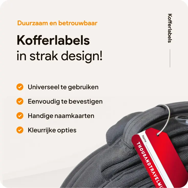 Aluminium kofferlabels – 4 stuks – Rood