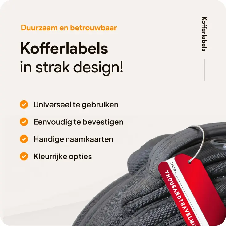 Aluminium kofferlabels – 4 stuks – Rood