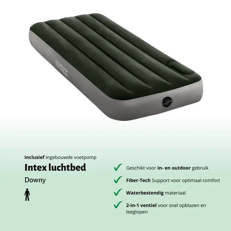 Luchtbed - Intex Downy - 1P - 76x191 + Pomp