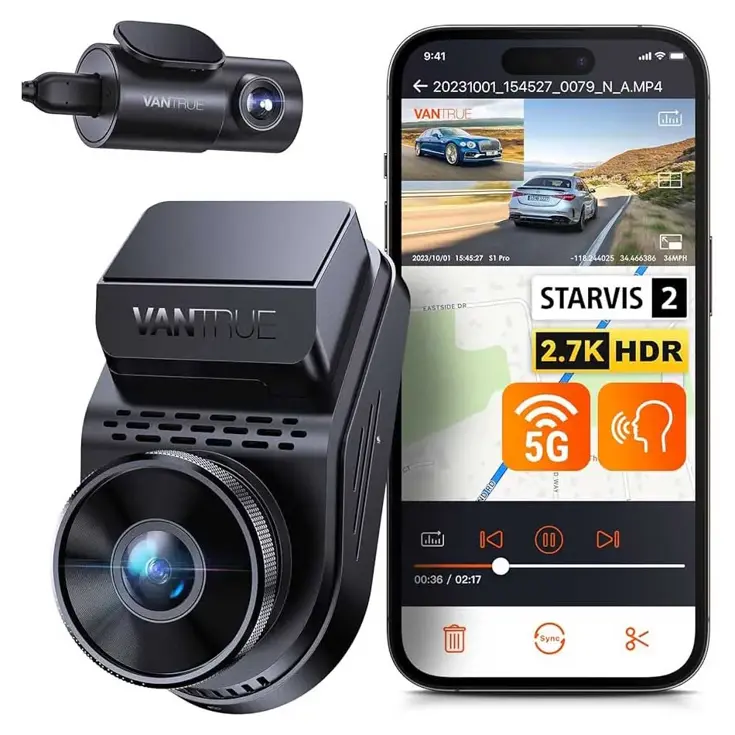 S1 Pro Dual 2.7K Wifi GPS dashcam