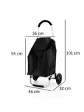 Boodschappentrolley 53L Zwart Met Wielen