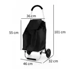 Boodschappentrolley 53L Zwart Met Wielen