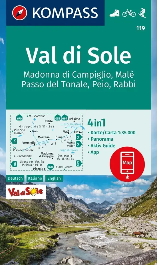 Wandelkaart WK119 Val di Sole