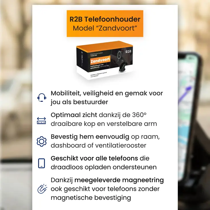 MagSafe Autohouder met Draadloos Opladen