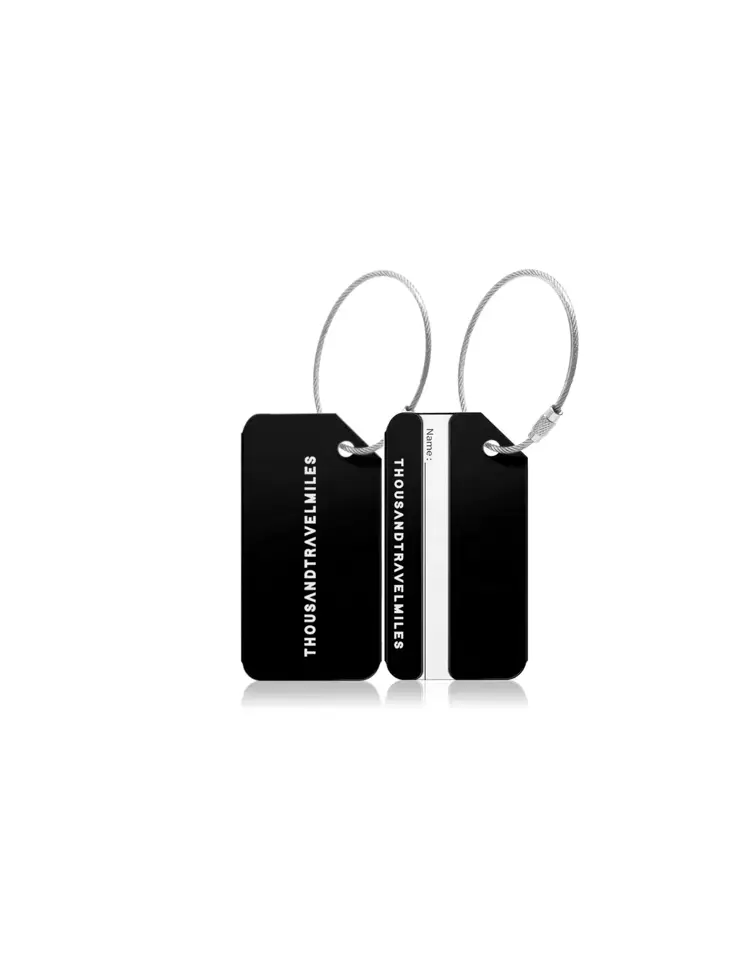 Aluminium Bagagelabel – 2 stuks – Zwart