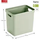 Sigma home - Opbergbox - 25L groen - 4-delig