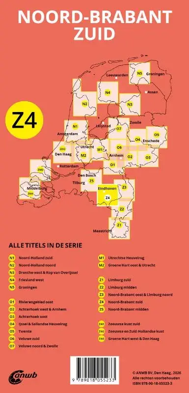 ANWB Fiets en wandelknooppuntenkaart Z4 Noord-Brabant zuid