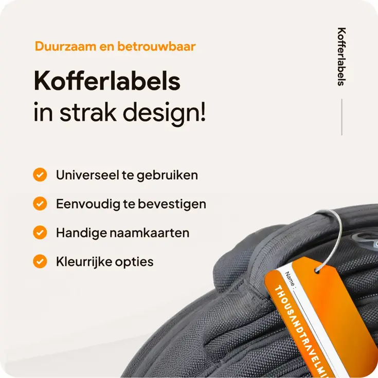 Aluminium Bagagelabel – 2 stuks – Oranje