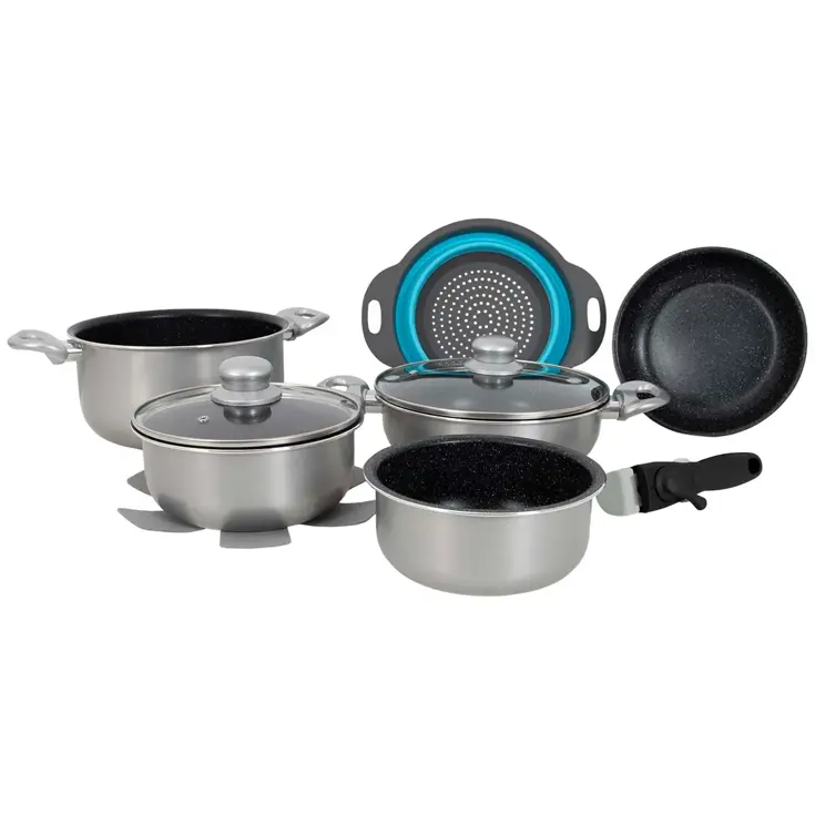 Pannenset Inductie Zilver 9-Delig