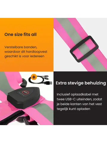 Hardloopvest met verlichting oplaadbaar