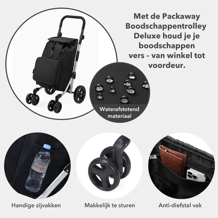 Boodschappentrolley deluxe – 60 liter