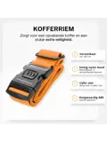 Kofferriem + 2 Bagagelabel – 3-delig – Oranje