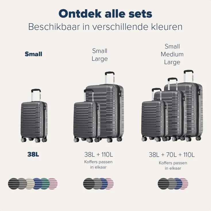 Handbagage Koffer – 38L – Donkergrijs