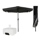 CUHOC Parasol Zwart + Verrijdbare Voet + Hoes