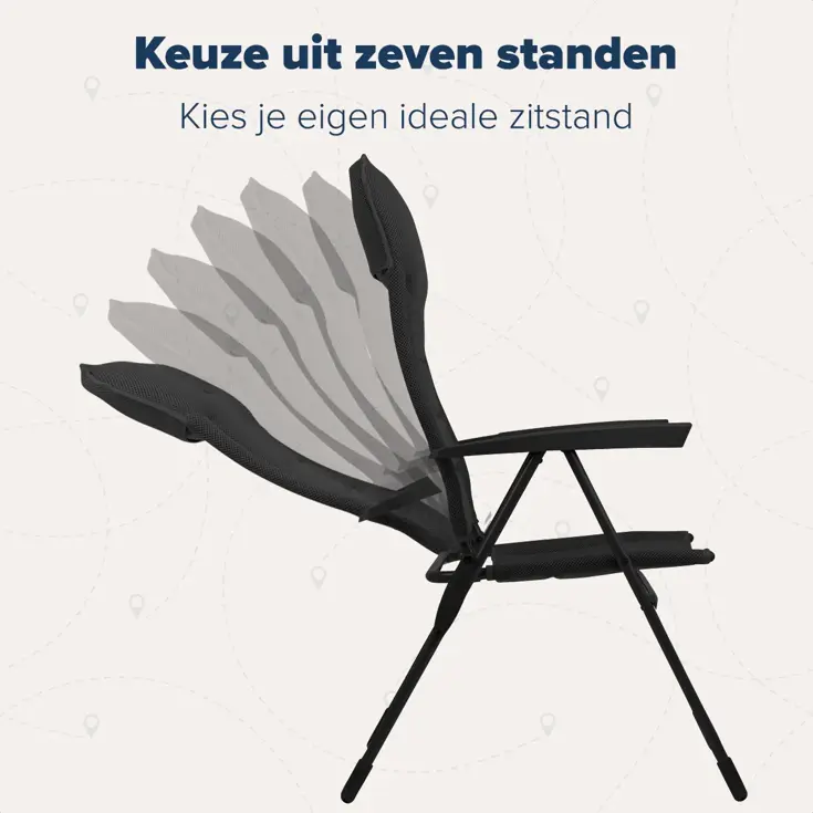 Campingstoel 7 standen 2-Pack