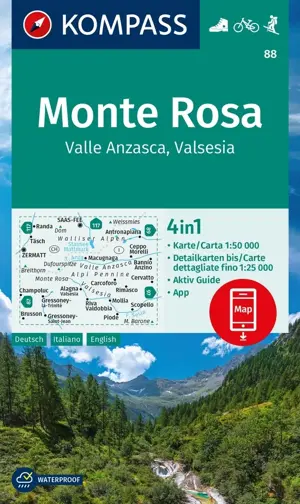 Kompass Wandelkaart WK88 Monte Rosa