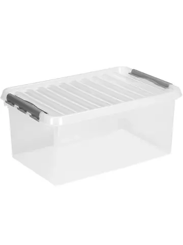 Q-line - Opbergbox - 45L transparant/grijs