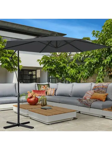 Zweefparasol – 300cm – Donkergrijs