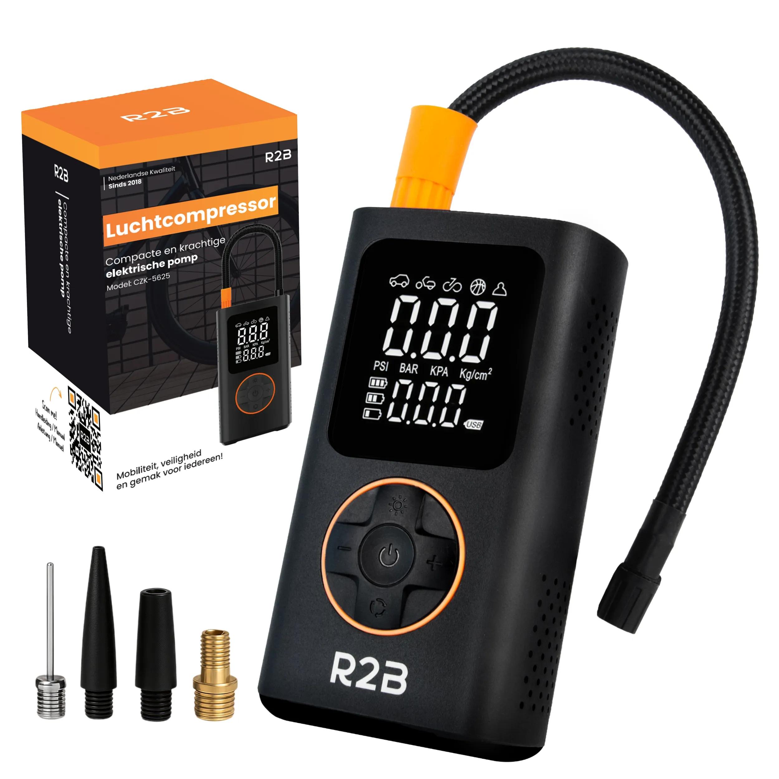 R2B Elektrische Fietspomp & Luchtcompressor Auto