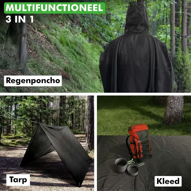 Regenponcho voor Fiets en Wandelen - Waterdicht