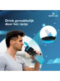 Nederlandse Motivatie Waterfles - Blauw Zwart - 1L