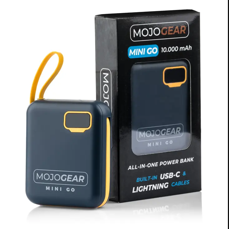 Powerbank 10.000 mAh met Kabels - Blauw