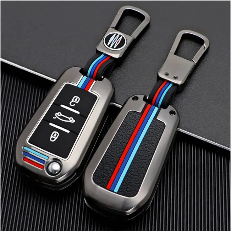Metalen Sleutelhoesje voor Peugeot grijs A3