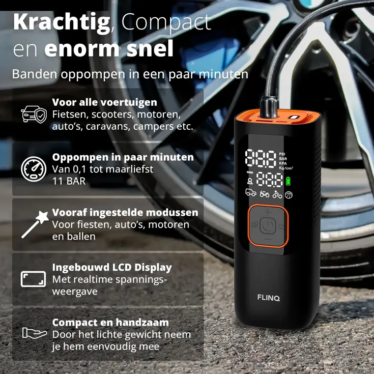 Draagbare Luchtcompressor - Zwart/Oranje
