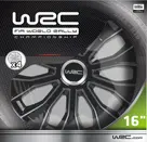 WRC Wieldoppen 16" - zwart/zilver 4 stuks