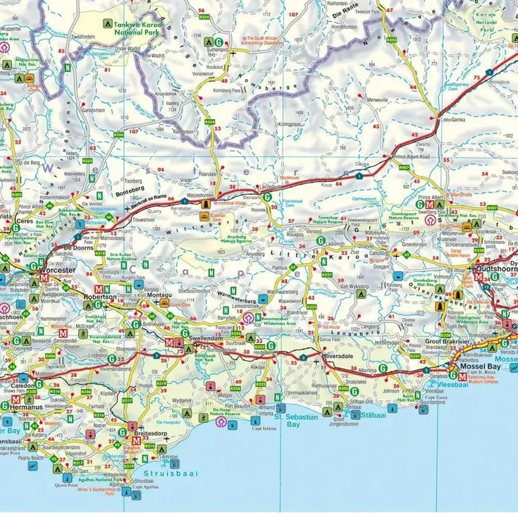 Wegenkaart Zuid-Afrika - Kaapstad