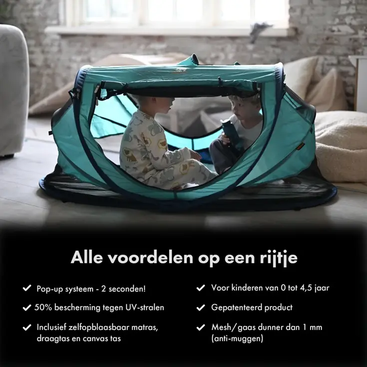 Peuter luxe campingbedje - Zelfopblaasbare matras
