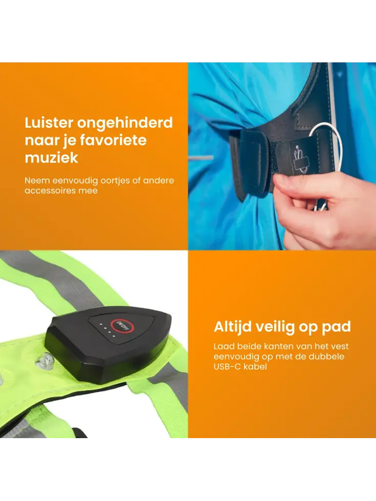 Hardloopvest oplaadbaar + Sportarmband