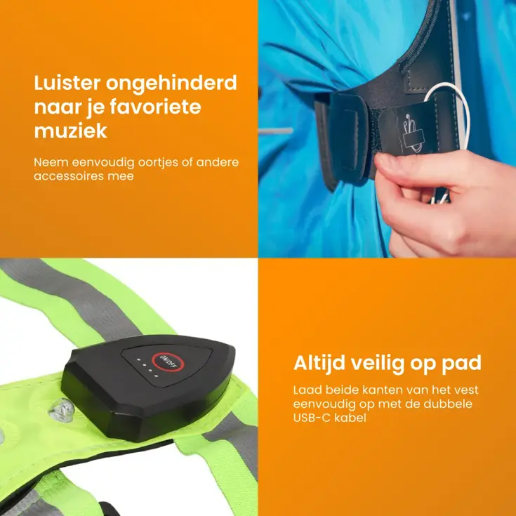 Hardloopvest oplaadbaar + Sportarmband