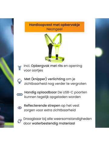 Hardloopvest met Opbergvak oplaadbaar