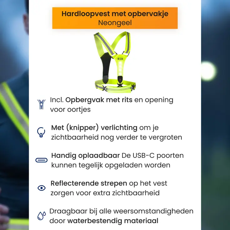 Hardloopvest met Opbergvak - Verlichting