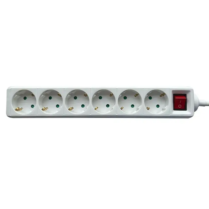 Stekkerdoos 6‑voudig met schakelaar – 1,4 m