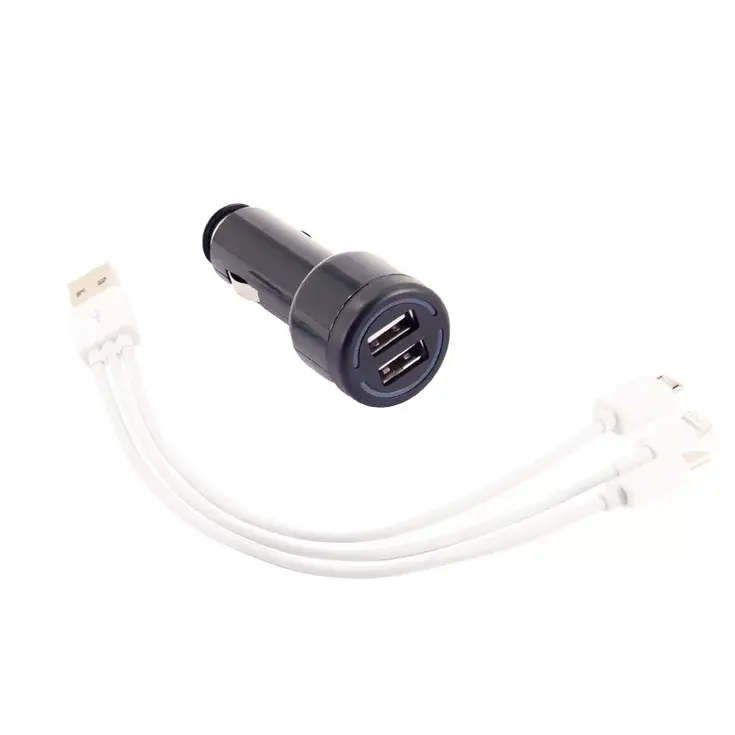 Universele 3-in-1 Autoladerset met aanstekerplug - 3A - USB