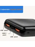 Mini Extra Fast Powerbank 10.000 mAh – 3 poorten
