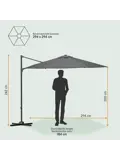 Zweefparasol – Ø300 cm – Waterdicht