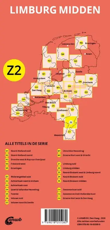 ANWB Fiets en wandelknooppuntenkaart Z2 Limburg midden