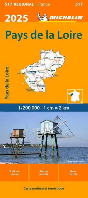 Michelin wegenkaart 517 Pays de Loire 2025